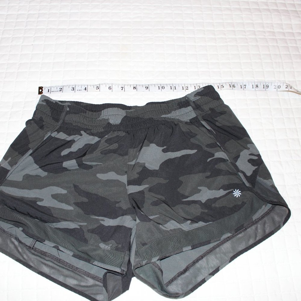 Athleta Green and Gray Camo Athletic Shorts - Picture 4 of 9